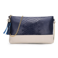 Evening Bags for Women Leather Clutch Women Leather Handbags Fashion Tassel Chain Shoulder Bags with Crocodile Pattern