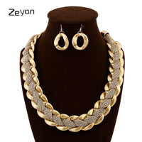 Zeyan Fashion Statement Necklaces Top Quality Maxi Party Acrylic Necklace Luxury Gold Choker Collar Women Jewelry Set ZYXL110