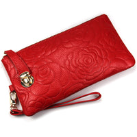 Rose Pattern Leather Clutchs, Fashion Evening Bags Coin Purse G3171