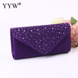YYW Cheap Price Mini Clutch Bag Chinese Diamonds Evening Party Bags For Girl Purple Black Bolsas Clutches