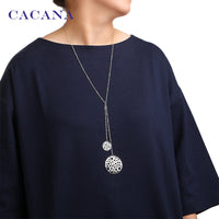 CACANA Hollow round one big and one small pendant necklaces 2 colors women chokers necklaces wholesale jewelry bijouterie N5