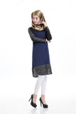Long sleeves Plaid Patchwork Saudi dress muslim women dress pictures pakistani dress islamic clothing dubai abaya in dubai 2017