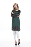 Long sleeves Plaid Patchwork Saudi dress muslim women dress pictures pakistani dress islamic clothing dubai abaya in dubai 2017