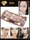 Professional Eye Makeup 12 Colors Eyeshadow Palette Gold Smoky Cosmetics Makeup Palette Diamond Bright Glitter Eye Shadow