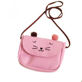Cartoon cat mini shoulder messenger bag animal printing handbag PU leather small pouch bolsa feminina for women child kids girls