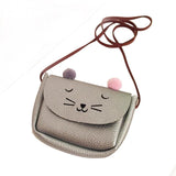 Cartoon cat mini shoulder messenger bag animal printing handbag PU leather small pouch bolsa feminina for women child kids girls
