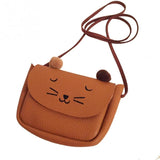 Cartoon cat mini shoulder messenger bag animal printing handbag PU leather small pouch bolsa feminina for women child kids girls