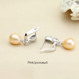 YouNoble real 925 silver earring with pearls for women,drop freshwater pearl earrings jewelry wedding mom daughter birthday gift