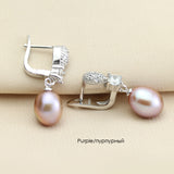YouNoble real 925 silver earring with pearls for women,drop freshwater pearl earrings jewelry wedding mom daughter birthday gift