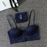 Sexy Mousse Hot Luxury lace 1/2 cup Y buckle beauty back  sexy women Lingerie push up bra set 19860