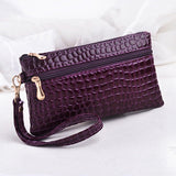 Promotion Women Handbags Alligator PU Leather Lady Girls Money Keys Cards Phone Envelope Tote Wrist Bags Zipper Purse Wallet Bag
