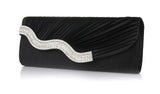 Diamond Lady Clutch Dinner Bags Party Elgant Cellphone Clutches Women Purse Chain Shoulder Bags Satin Silver Clutch Evening Bag
