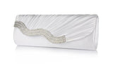 Diamond Lady Clutch Dinner Bags Party Elgant Cellphone Clutches Women Purse Chain Shoulder Bags Satin Silver Clutch Evening Bag