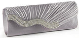Diamond Lady Clutch Dinner Bags Party Elgant Cellphone Clutches Women Purse Chain Shoulder Bags Satin Silver Clutch Evening Bag