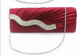 Diamond Lady Clutch Dinner Bags Party Elgant Cellphone Clutches Women Purse Chain Shoulder Bags Satin Silver Clutch Evening Bag
