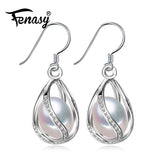 FENASY Pearl drop earrings Pearl Jewelry retro Choker for Women Casual Jewelry Pearl 925 Sterling Silve Charm Bohemia earrings