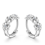 Top Sale 925 Sterling Silver Earring Woven Flowers Shape Hoop Earrings Embed CZ Crystal Pretty Earring For Wedding Accessories