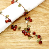 2017 New Fashion Women Choker Necklace - Beautiful Red cherries Necklace Pendant Jewelry Necklace Accesories For women JXB299