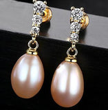PAG&MAG Brand Classic Small Stud Earrings AAAAA Freshwater 8-9mm Natural Pearl S925 Silver Stud Fashion Earrings Box Free