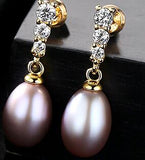 PAG&MAG Brand Classic Small Stud Earrings AAAAA Freshwater 8-9mm Natural Pearl S925 Silver Stud Fashion Earrings Box Free