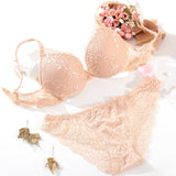 Shitagi Woman Sexy Lingerie Lace Bra Gather Adjustable Intimate Push Up Young Bra And Panty Sets A B C Cup Deep V-neck Underwear