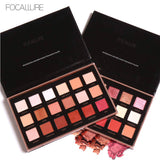 FOCALLURE 18 Colors Eyeshadow Palette Matte Diamond Glitter Matallic Eye Shadow in One Palette Blush Makeup Set for Beauty