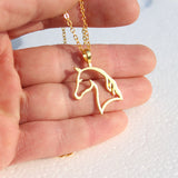hzew Jewelry Simple Necklaces Horse Jewelry Pendant Necklace Zinc Alloy Horses Punk Necklace