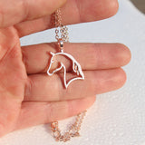 hzew Jewelry Simple Necklaces Horse Jewelry Pendant Necklace Zinc Alloy Horses Punk Necklace