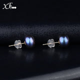 XF800 18K Gold Pearl Earrings Pearl Jewelry Natural Freshwater Au 750 Yellow Gold Stud Earrings Wedding Party Gifte E242-1