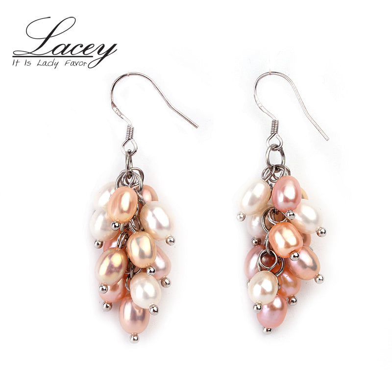 Fashion Brand  Multi Pearl Earrings for Women 925 Sterling Silver Jewelry Freshwater Pearl Earrings Quality Birthday Gift