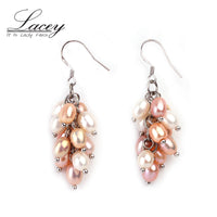 Fashion Brand  Multi Pearl Earrings for Women 925 Sterling Silver Jewelry Freshwater Pearl Earrings Quality Birthday Gift
