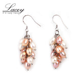 Fashion Brand  Multi Pearl Earrings for Women 925 Sterling Silver Jewelry Freshwater Pearl Earrings Quality Birthday Gift