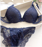 Sexy Lace Bra Set Women Underwear Set Push Up Bra Set Sexy Lcae Briefs Lingerie 3/4 Cup 70B 75B 80ABC