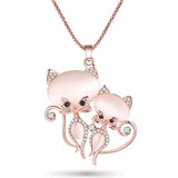 Bonsny Cat Necklace Long Pendant  Brand Crystal Chain New 2015 Zinc Alloy Girl Women Fashion Jewelry Statement Accessories