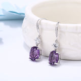 DOUBLE-R 6.9ct Genuine Natural Blue Topaz Pure 925 Sterling Silver Dangle Earrings for Women Wedding fine Jewelry Drop Earrings