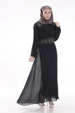 2017 New Muslim Chiffon islamic abaya dresses for women Dress female saudi indonesia pakistan abaya for women robe clothing