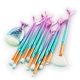 GUJHUI 15Pcs Fish Tail Makeup Brush Set Powder Foundation Eyeshadow Eyelash Blending Blush Contour Make Up Brushes Kit Cosmetics