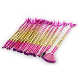 GUJHUI 15Pcs Fish Tail Makeup Brush Set Powder Foundation Eyeshadow Eyelash Blending Blush Contour Make Up Brushes Kit Cosmetics