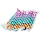 GUJHUI 15Pcs Fish Tail Makeup Brush Set Powder Foundation Eyeshadow Eyelash Blending Blush Contour Make Up Brushes Kit Cosmetics