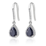 4 Kinds of Natural Gemstone Drop Earrings Amethyst Garnet Peridot Sapphire Earrings For Women 925 Sterling Silver Fine Jewelry