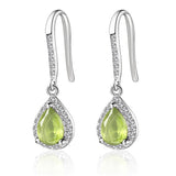 4 Kinds of Natural Gemstone Drop Earrings Amethyst Garnet Peridot Sapphire Earrings For Women 925 Sterling Silver Fine Jewelry