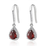 4 Kinds of Natural Gemstone Drop Earrings Amethyst Garnet Peridot Sapphire Earrings For Women 925 Sterling Silver Fine Jewelry