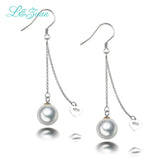 L&zuan S925 Silver Pearl Drop Earring Long For Womens Elegant and Graceful Trendy Seashell Heart pearls Fine Jewelry Party Gift