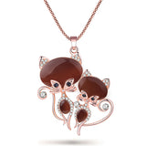 Bonsny Cat Necklace Long Pendant  Brand Crystal Chain New 2015 Zinc Alloy Girl Women Fashion Jewelry Statement Accessories