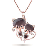Bonsny Cat Necklace Long Pendant  Brand Crystal Chain New 2015 Zinc Alloy Girl Women Fashion Jewelry Statement Accessories
