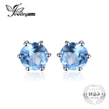 JewelryPalace Natural Blue Topaz Earrings Stud Genuine 925 Sterling Silver Jewelry New Women Jewelry Outstanding Fine Jewelry