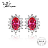 JewelryPalace Princess Diana William Kate Middleton's 1.5ct Created Red Ruby Stud Earrings 925 Sterling Silver Wedding Jewelry