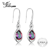 Jewelry Water Drop 6.8ct Rainbow Fire Mystic Topaz Dangle Earrings Pure 925 Sterling Silver 2016 New Fine Jewelry For Women