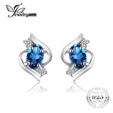 JewelryPalace Oval 1.1ct Natural London Blue Topaz Stud Earrings Genuine 925 Sterling Silver 2016 New Fine Jewelry For women