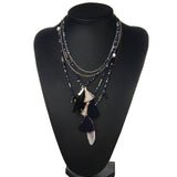 Multi-Color Feather Necklaces & Pendants Beads Chain Statement Necklace Women Collares Ethnic Jewelry for Personalised Gifts